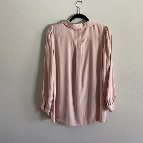 White House Black Market XS Pink Relaxed Button Front Long Sleeve Soft Shirt NWT - Picture 13 of 14